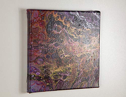 Abstractos piezas únicas – “schwarzer Ton” pouring acrílico 23 cm x 23 cm, lienzo