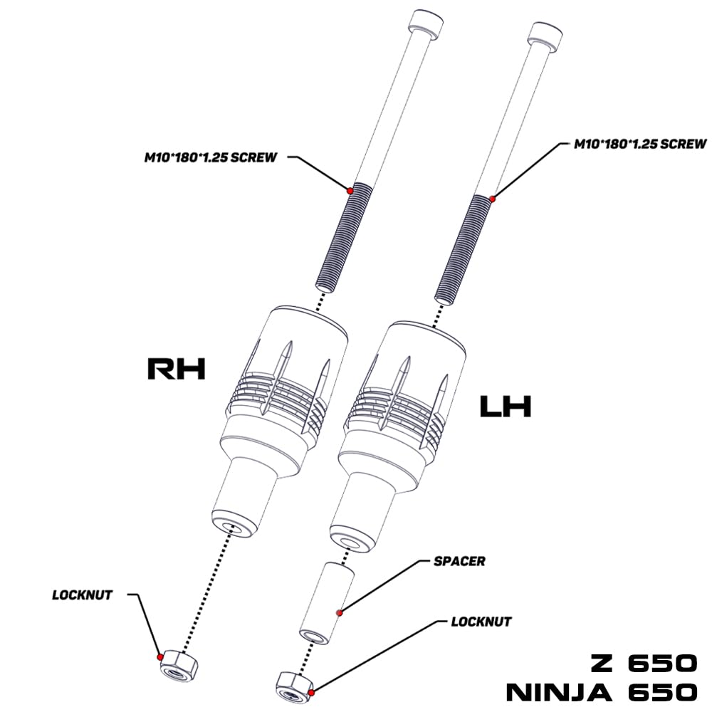 Pasuje do Kawasaki Z650 RS Ninja650 Ninja 650 KRT Ninja 650L EX650 2017-2025 osłony ramy motocyklowe Ochraniacz silnika Z 650 ochrona przed upadkiem (czarny)
