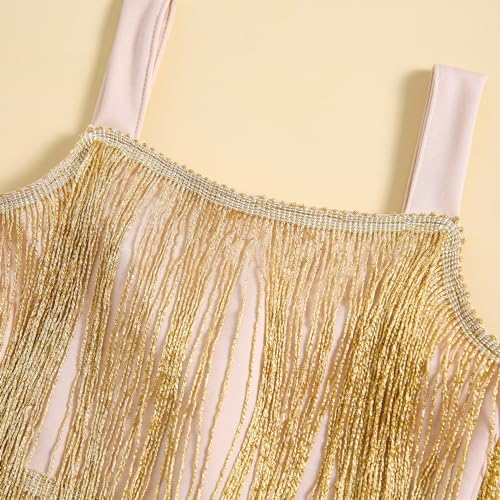 Toddler Girl Tassel Dress Sleeveless Sequin Fringe Layer Dress Flapper Slip Dress Holiday Dance Party Dresses4