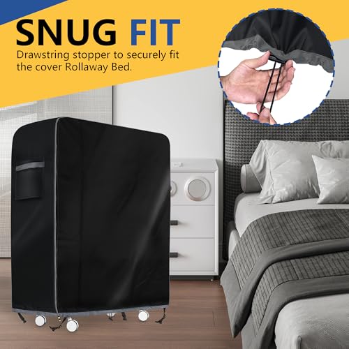 Funda para cama plegable de 31 pulgadas impermeable protector negro de 80 cm 4