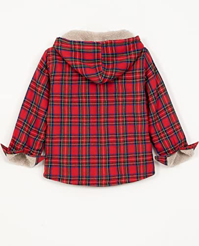 Image of ZENTHACE Boys Sherpa Fleece Lined Flannel Jacket