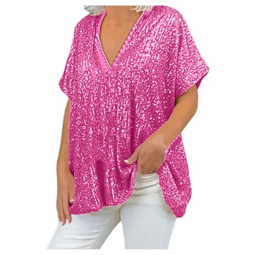 T-shirt paillettes femme rose pour un style urbain branché