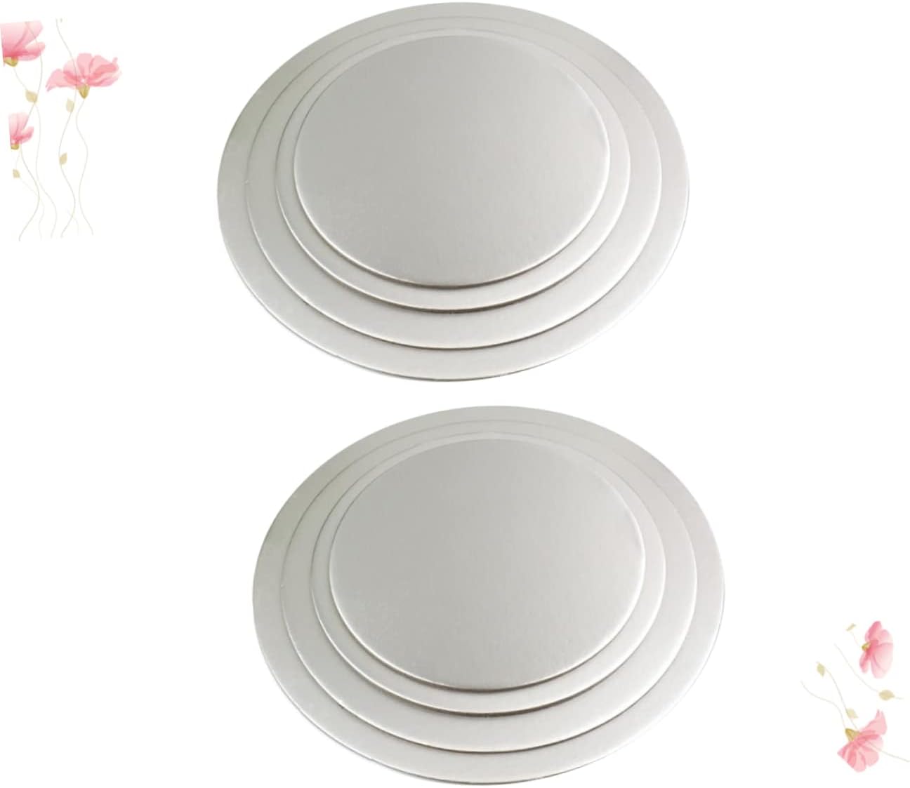 8pcs Cake Boards Round Cake Mousse Base Circle Trays Dessert Display Board Easy to Clean Reusable