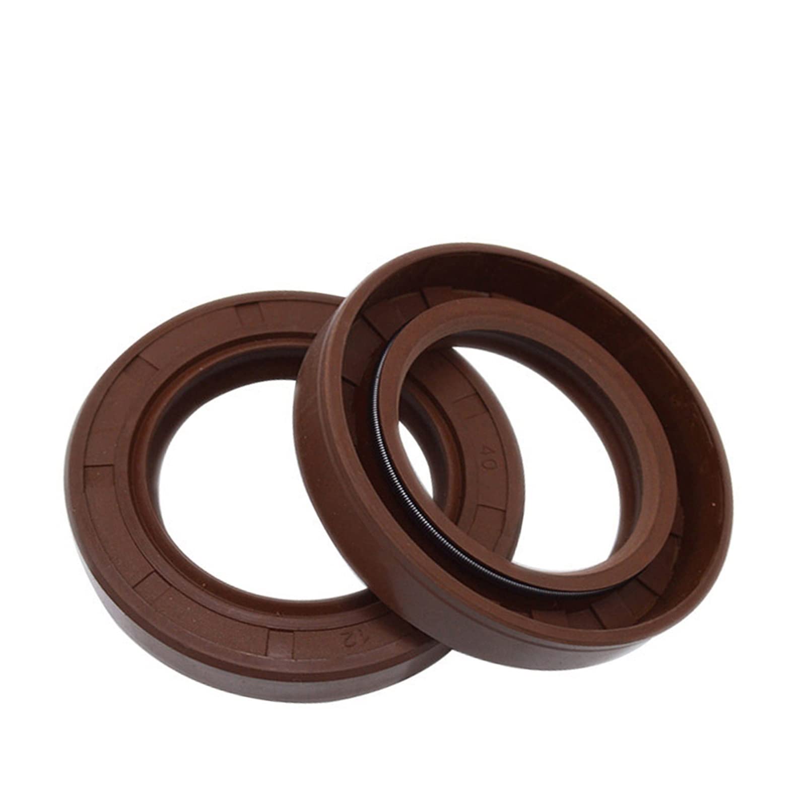 Öldichtung Wellendichtung, ID 26/27 mm Öldichtungsskelett, braune FKM-Fluor-Öldichtung, Gummi-Hydraulikfeder-U-Lippen-TC-Ringdichtung 26 x 35 7 36 Dichtungslippe(27x47x8)