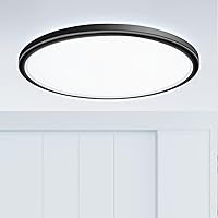 Vista 16 de Paquete de 2 lámparas de techo LED de montaje empotrado, color negro, 12 pulgadas, 28 vatios, regulable y 3000K-4500K-6000K, lámpara de techo de 3