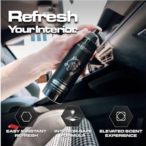 Image of Blackline Car Care - Dark Ice Car Air Freshener Spray, Long-Lasting, Premium Odor Eliminator for Cars, Trucks, RVs, SUV, or Home Use - 8 fl OZ - Air Freshener - Dark Ice Spray