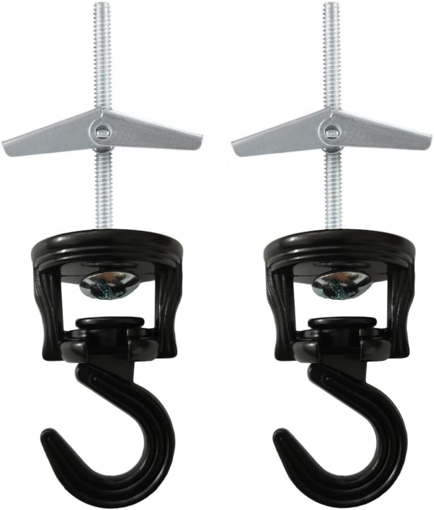 QLXHBOT Ceiling Hooks for Hanging Plants Swag Ceiling Hooks Swivel Hook with Screw Bolt, Zinc Plated Screw Spring Toggle Wings for Ceiling