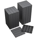 Devoko Plastic Interlocking Deck Tiles, 60 Pack Patio Flooring Tiles