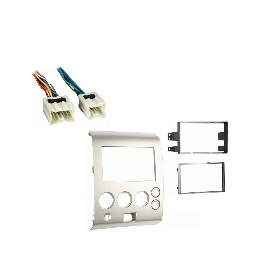 Harmony Audio Compatible with Nissan Titan 2004 2005 Double DIN Stereo Harness Radio Dash Kit Base Model