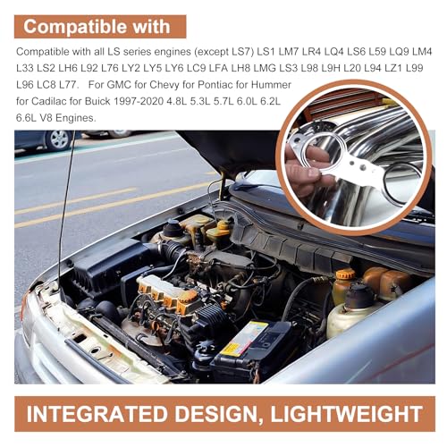 Image of 12617944 Exhaust Manifold Gasket Bolts Kit Fit for Chevy Silverado 1500 2500, LS Header LS1 LS2 LS3 LS6 Layer Steel GM Gasket Suburban 12558573 12600530 12620947 4.8 5.3 5.7 6.0 6.2