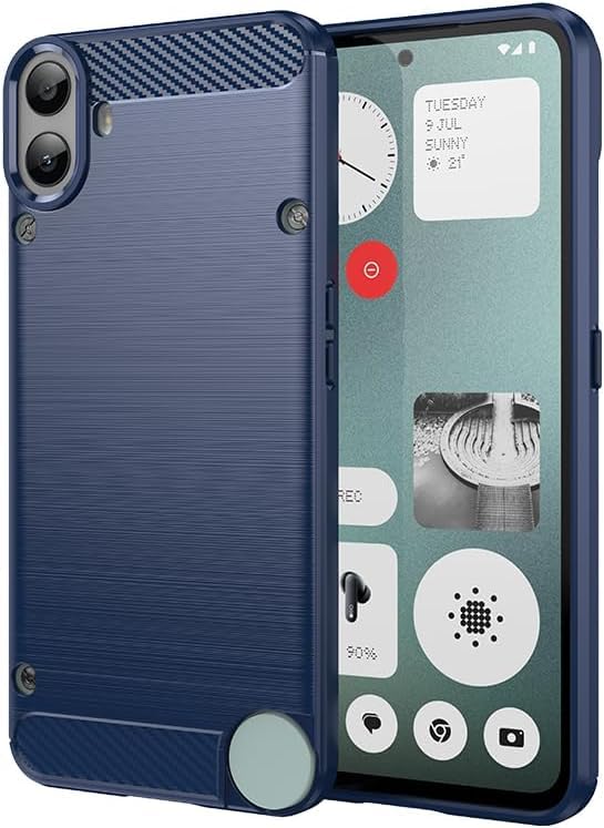 Image of NPRC Hybrid Ultra Slim Protective Case TPU Non-Slip Carbon Fiber Texture Shockproof Case Cover for CMF Phone 1 - Blue