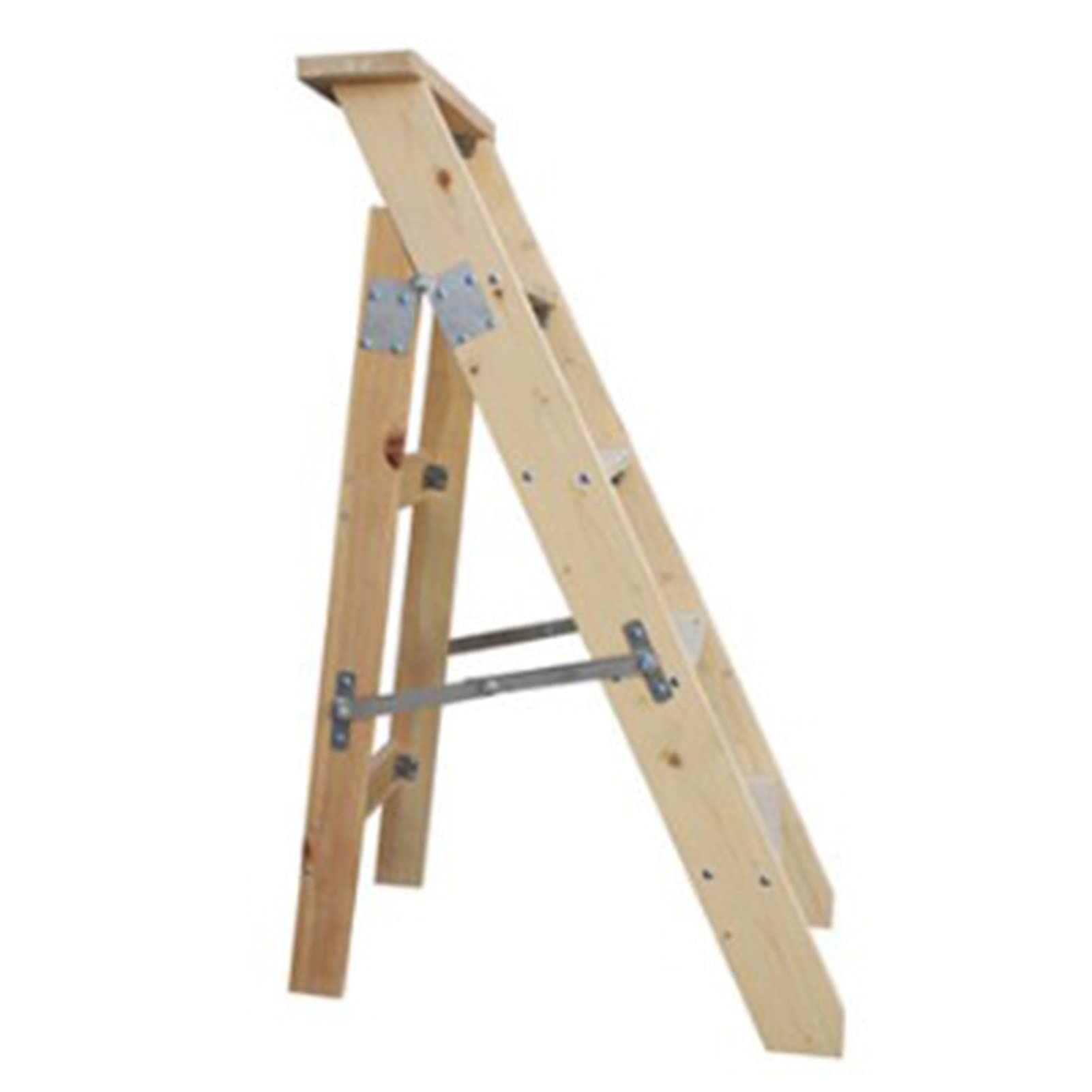 Escabeau 5 marches en bois massif double usage servant de meuble étagère décoratif