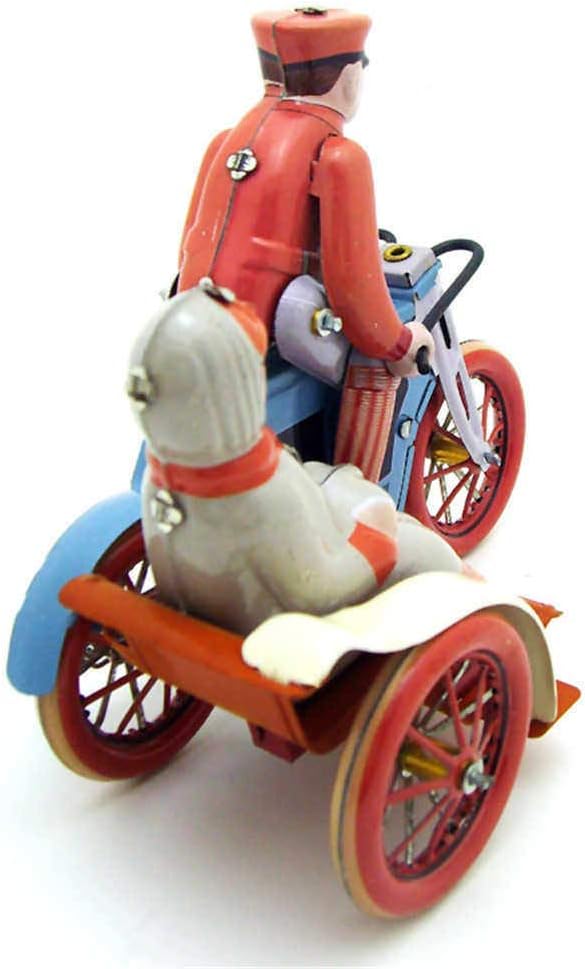 Charmgle Vintage Wind up Toys Spring Rickshaw Tin Toy Photo Props Xmas Gifts Party Favor Home Decoration Tricycle Toy