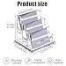Realand Acrylic Business Card Holder Desk, Clear Desktop Business Card Display Stand with Thick Base, Name Card Organizer Case for Office Exhibition, 3 Slots, 1 Pack