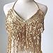 Sequin Top for Women Fringe Tops Belly Dancer Top Rave Party Costume Sparkle Tops for Women Girls