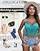 Avidlove Womens Lace Bralette Underwire Corset Tops Camisoles Bustier Crop Tops Y2k (Blue Green,M)