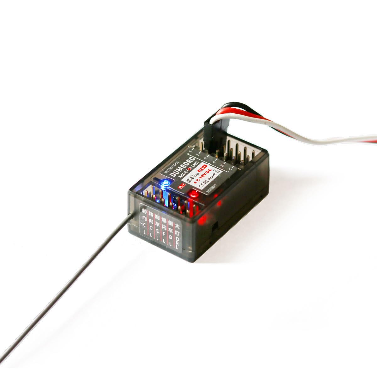 2PCS DUMBORC X6DCG RC Receiver with Gyroscope Linkage LED Simulation System Remote Receiver 2.4Ghz RC Controller Receiver for DUMBORC X4/X5/X6/X6PM/X10P-350/DDF-350