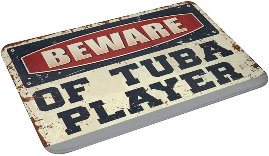 Door Mat Rug Beware of Tuba Player Rug Door Mat for Outside Entry Room Decore (Size : 65X90CM)