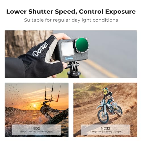 Image of K&F Concept Variable ND2-32 Filter Compatible with GoPro Hero 13 Black, Neutral Density Light Reduction Filter for Go Pro 12 /11 /10 /9 Black, Multicoated HD Optical Glass Action Camera Accessories | Neutral Density Light Reduction Multicoated HD Optical Glass Camera Accessories, FG011
