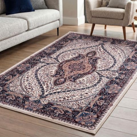 Image of Dream Weaverz Anti Slip Rectangular Carpet for Living Room & Hall | Silk | Flat Woven Soft Washable Floor Mat for Home, Bedroom Floor & Kitchen | Durable Anti Skid Rug for Daily Use (4 X 6) feet