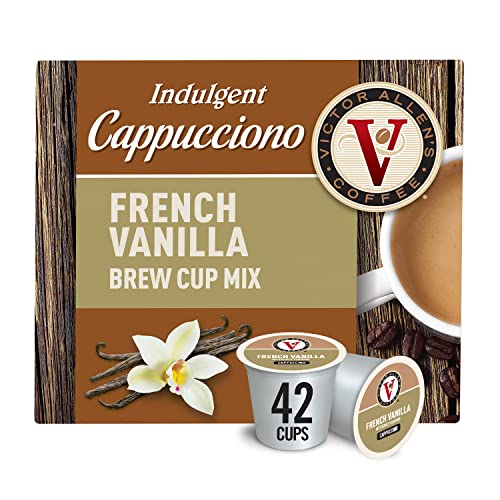 Victor Allen's Coffee French Vanilla Flavored Cappuccino, 42 Count Single Serve Coffee Pods for Keurig K-Cup Brewers