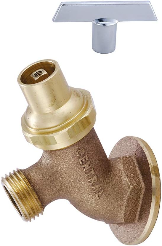 Central Brass 0576-1/2 Loose Key Handle - Cast Brass Body, Hose Thread - Rough Brass