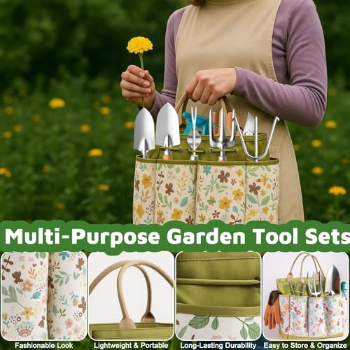 Set de Herramientas de Jardín 10 Piezas con Bolsa Duradera miniatura 2