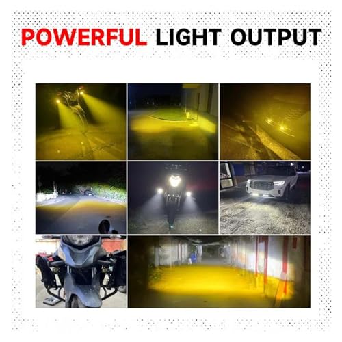 Faros auxiliares moto ajustables con lentes de proyector LED para parachoques 4