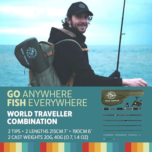 Rigged and Ready World Traveller Rod Reel Case Combination + 2 tips 215+190cm (7'+6') Angling Travel Pole. Spin Bait Carp Pike Freshwater Saltwater Sea Fishing - Image 5
