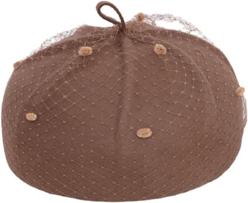 Autumn and Winter Beret Mesh Yarn Plain Single Color Bud Cap Ladies Hat