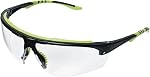 Sellstrom Stylish, Slip-Resistant, Lightweight, Anti-Fog Coating Protective Eyewear Safety Glasses, Clear Lens, Light Frames, Ultra-Thin Co-Molded Temples, Soft Nose Piece (Qty 1), Black/Green, S72000