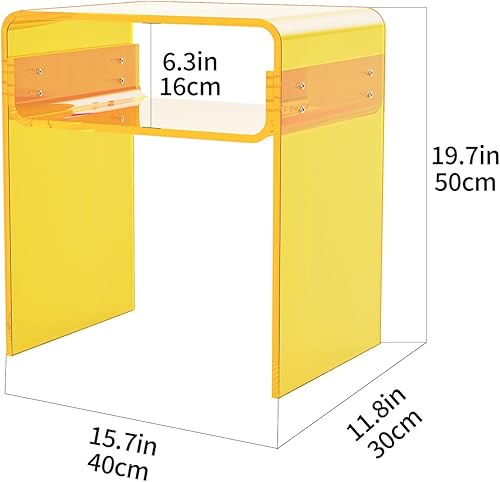 Miniatura 3 de Mesa auxiliar de acrílico transparente de 2 niveles para sala de estar, dormitorio, decoración del hogar (amarillo) Negro -,Azul,Claro,Transparente