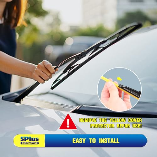 Image of 5 PLUS 22 inch Wiper Blades 2 Pack Replacement for Ford F150 F250 F350 F450 F550 2023 2022 2021 2020 2019 2018 2017 2016 2015 2014 2013-2009-OEM Quality Premium All-Season Windshield Wiper Blades