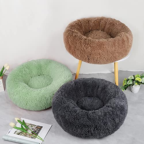 Awolf Cat Beds For Indoor Cats, 20 Inch Fluffy Calming Washable Cat Bed For Small Medium Large Cat & Dog, Self Warming Donut Faux Fur Cat Bed With Slip-Resistant Bottom #TOP5