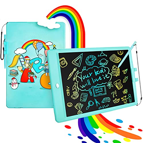 LUOHE LCD Writing Tablet Doodle Board, 10 Inch Erasable Colorful Drawing Tablet Writing Pad Kids Early Educational Drawing Tablet Learning Toy Gift for 3/4/5/6 Years Old Girls Boys, Blue