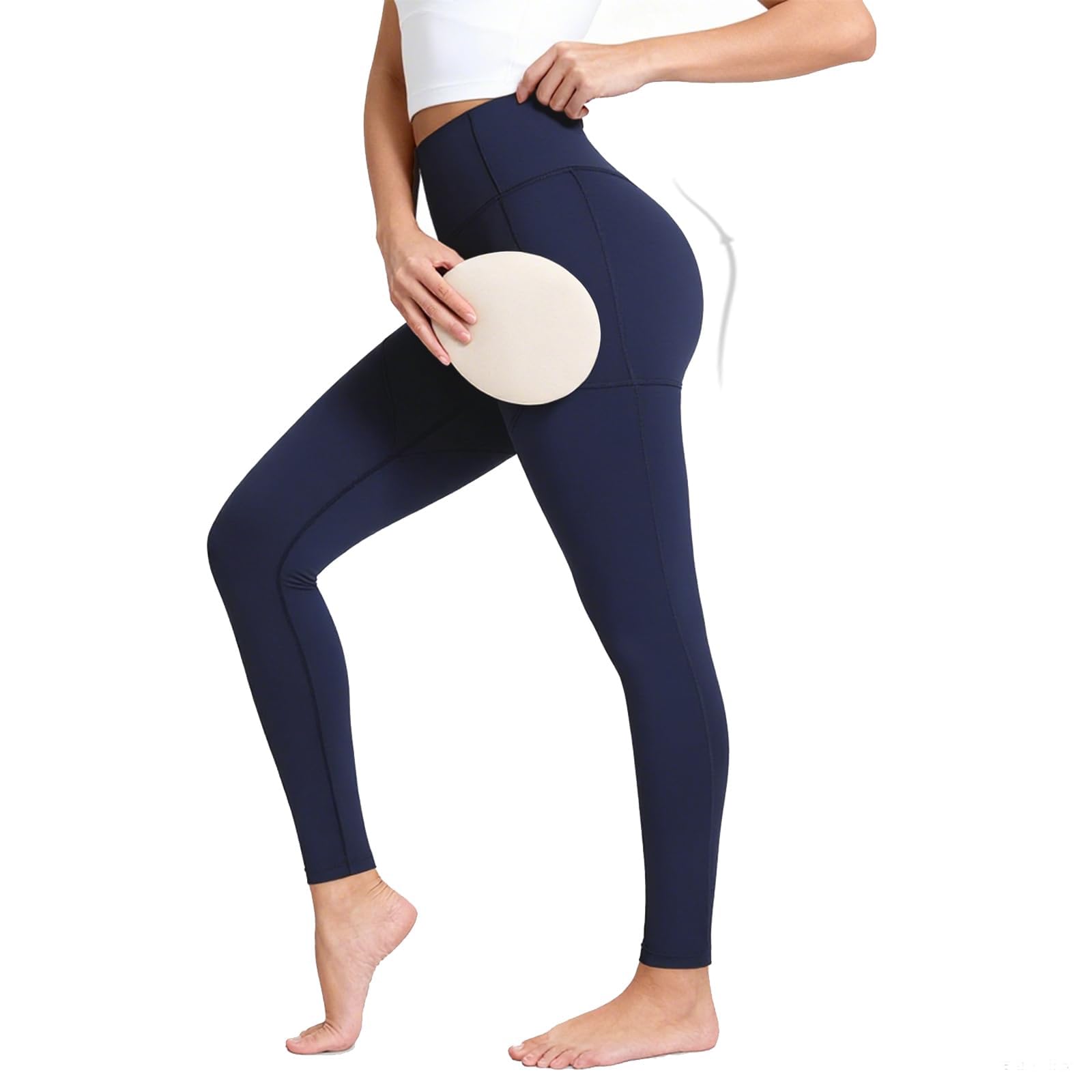 Butt Lifting Pads Leggings for Women with a Sculpting Hip Enhancer | 3-in-1 Tummy Control Shapewear with Pockets
