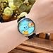 Unisex Retro Bronze Case Global Travel by Plane World Map PU Leather Band Quartz Watch (Black)