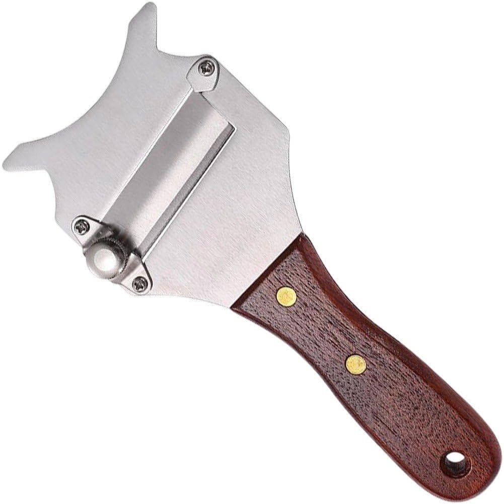 Truffle Cheese Slicer,Stainless Steel Slicer for Truffle with Adjustable Blade and Non-slip Wooden Handle Multifunction Cooking Tool Cheese Cutter for Chocolate Vegetable Garlic Mushrooms Fruit