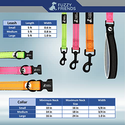 Fuzzy Friends Reflective Green Dog Collar: Mesh Padding And Reflective Color/Stitching Make This Collar Safe, Soft, Durable, Perfect As Either Female Dog Collars Or Male Dog Collar. #TOP4