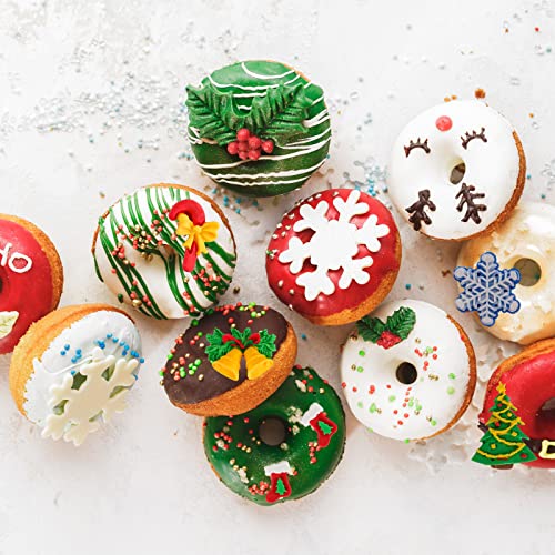 Christmas Silicone Molds Mini Xmas Fondant Molds Snowflake Chocolate Candy Soap Cake Molds Christmas Tree Reindeer Holly Leaves Baking Silicone Molds For Xmas New Year Party Cake Cupcake Decor 8Pcs #TOP5