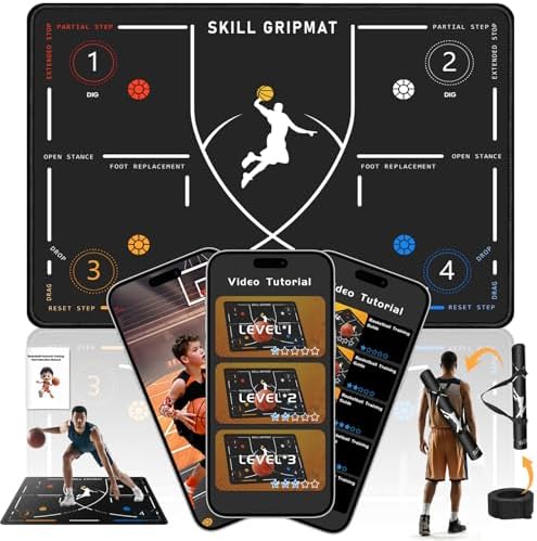 Portable Basketball Footwork Training Mat, Agility Footstep Train...