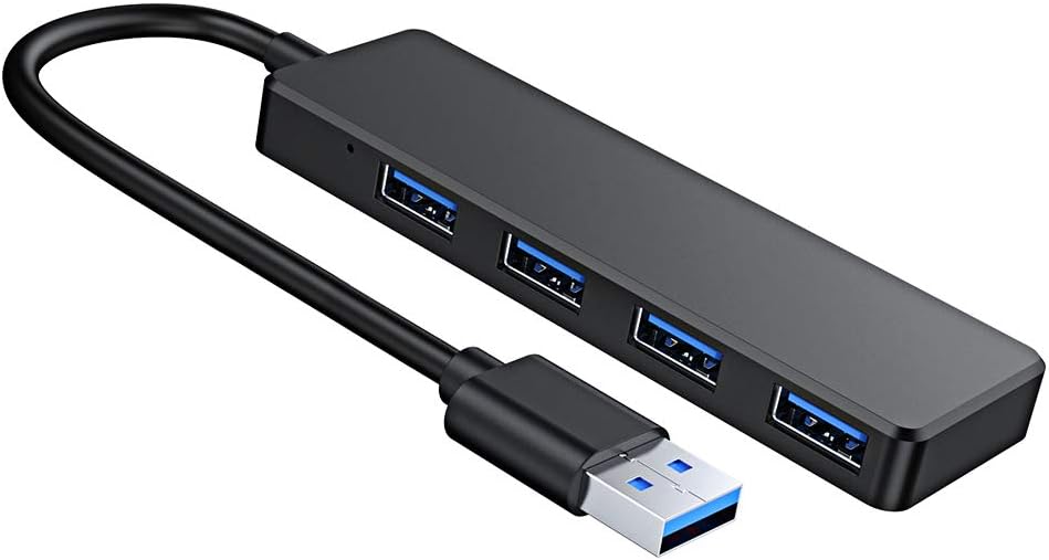 ZILI 4-Port USB 3.0 Hub,Ultra Slim Data Hub for iMac Pro, MacBook Air, Mac Mini/Pro, Surface Pro, Notebook PC, Laptop, USB Flash Drives, and Mobile HDD (Black)