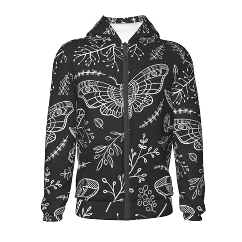 Dead head Butterfly Kid Hoodies Boys Zip Up Sweatshirts Girls Pullover with Pocket2