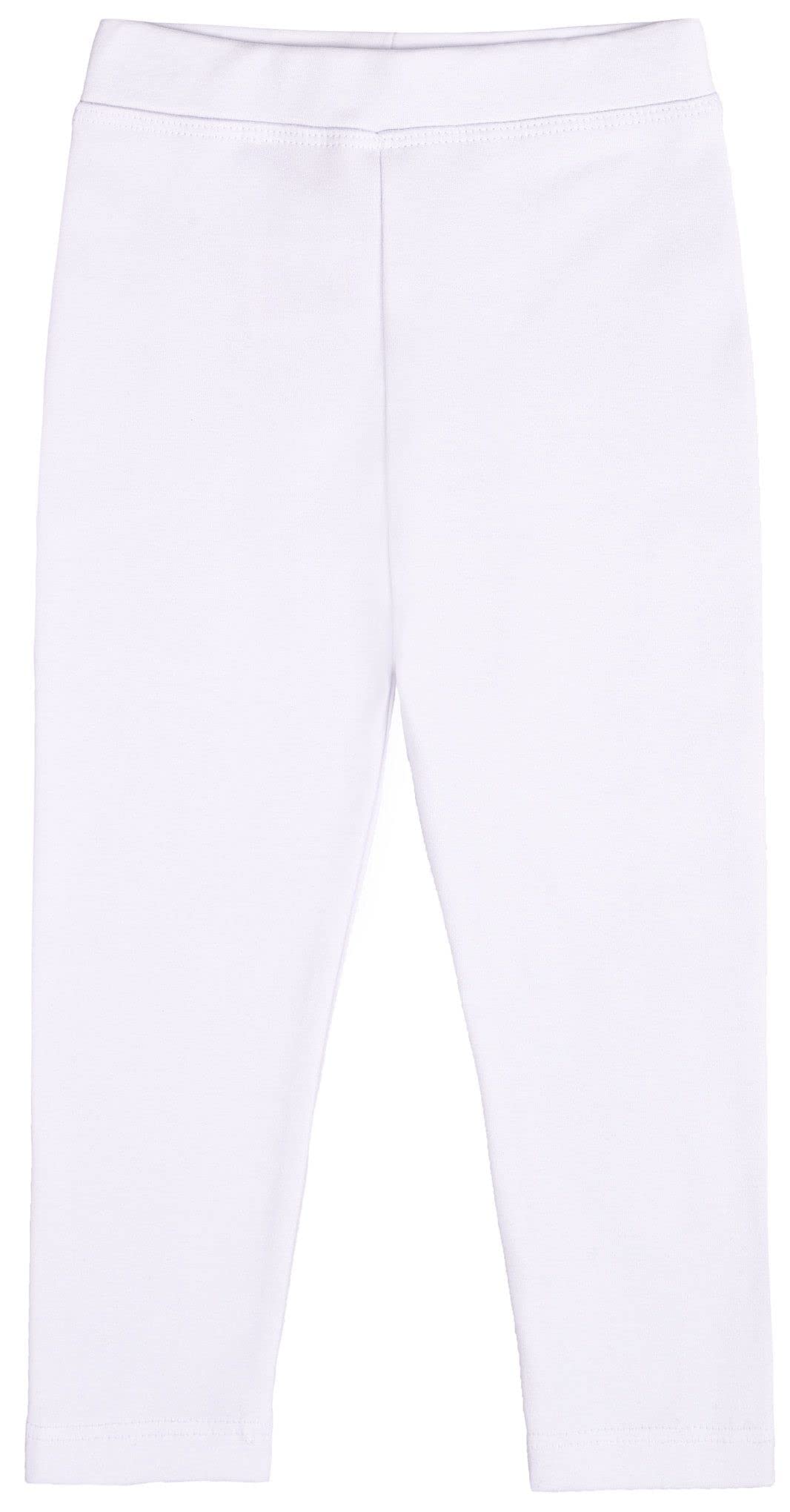 Lilax Girls' Basic Solid Full Length Leggings (White, 12 Years)