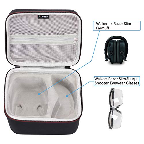 LTGEM Case for Walker's Game Ear Razor Slim or Howard Leight Impact Sport or ACTFIRE NRR 23dB Electronic Shooting Earmuff and Genesis Sharp-Shooter Shooting Glasses(Only Sale Case) - Thumbnail 5