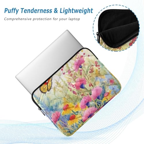 Funda para laptop con diseño flores y mariposas 13-14 pulg miniatura 5