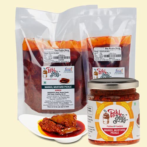 Pickle Story - Avakai -An Authentic Homemade Diced Mango Pieces Pickled with Mustard Powder