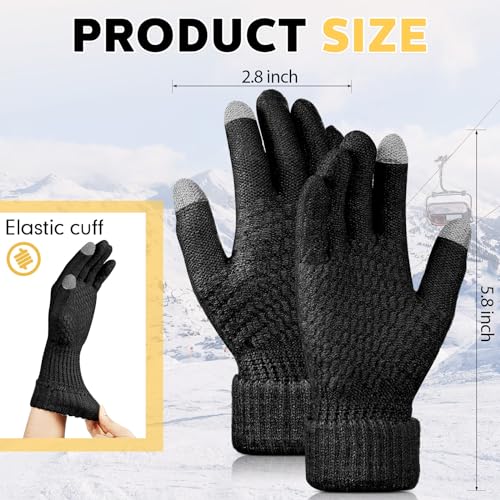SATINIOR 8 Pairs Kids Winter Gloves, Fleece Lined Touchscreen Gloves Knit Elastic Texting Warm Gloves for Boys2