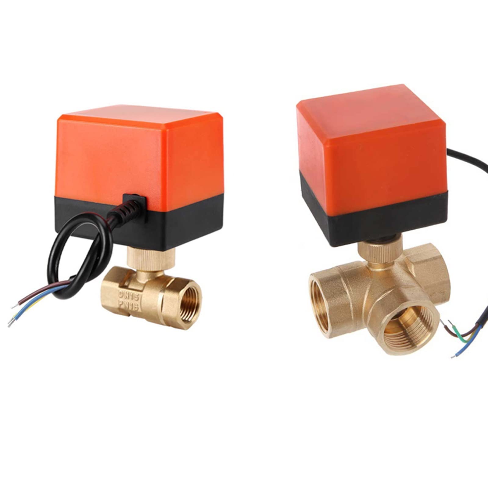 DN15 / DN20 / DN25 zmotoryzowany elektryczny 2-drożny 3-drożny mosiężny zawór kulowy DN20 AC 220 V 3-przewodowy - z kablem uruchamiającym do gazu, wody, oleju, 1 sztuka (3-WAY-220V, DN20)