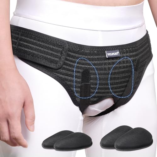 VELPEAU Hernia Belt for Men & Women - Bilateral/Double Inguinal, Groin Hernia Support Truss